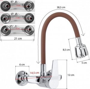 Bateria kuchenna YokaHome Diosa ścienna brązowa (BZ.DIOSA-BGE) 5