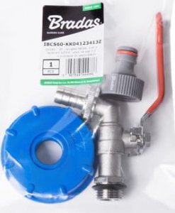 Bradas Zestaw - IBC nakrętka S60x6, kran z wyjściem na GZ 3/4`, wtyk na wąż 1/2` i nypel IBCS60-KK04123413Z 3