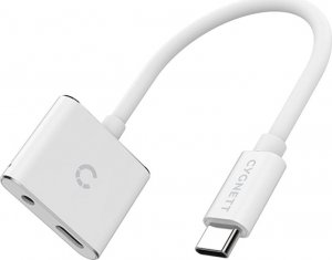 Adapter USB Cygnett CY2866PCCPD USB-C - Jack 3.5mm + USB-C Biały  (CY2866PCCPD) 1