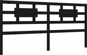 vidaXL Rama łóżka z wezgłowiem, czarna, 200x200 cm, lite drewno 8