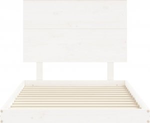 vidaXL Rama łóżka z wezgłowiem, biała, 90x200 cm, lite drewno 6