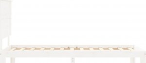 vidaXL Rama łóżka z wezgłowiem, biała, 90x200 cm, lite drewno 7