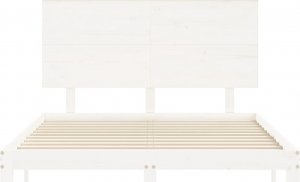 vidaXL Rama łóżka z wezgłowiem, biała, 120x200 cm, lite drewno 6
