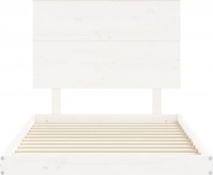 vidaXL Rama łóżka z wezgłowiem, biała, 100x200 cm, lite drewno 6