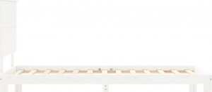 vidaXL Rama łóżka z wezgłowiem, biała, 100x200 cm, lite drewno 7