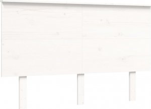 vidaXL Rama łóżka z wezgłowiem, biała, 140x200 cm, lite drewno 8