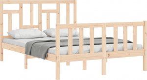 vidaXL Rama łóżka z wezgłowiem, 140x200 cm, lite drewno 4