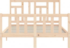 vidaXL Rama łóżka z wezgłowiem, 140x200 cm, lite drewno 6