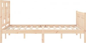 vidaXL Rama łóżka z wezgłowiem, 140x200 cm, lite drewno 7