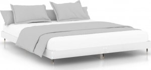 vidaXL Rama łóżka, biała, 200x200 cm, materiał drewnopochodny 2