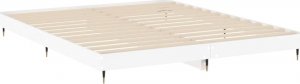vidaXL Rama łóżka, biała, 200x200 cm, materiał drewnopochodny 5