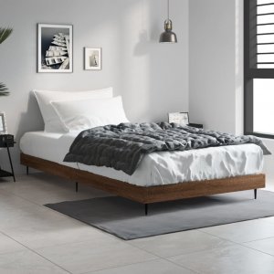 vidaXL Rama łóżka, brązowy dąb, 100x200 cm, materiał drewnopochodny 1