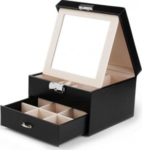 eCarla Szkatułka kuferek etui organizer na biżuterię czarna PD148CZ 2
