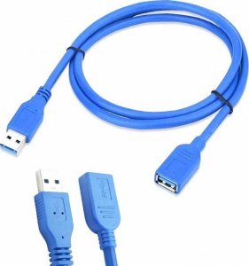 Kabel USB Aptel USB-A - USB-A 1.5 m Niebieski (KP9A) 1