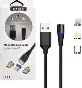 Kabel USB Vega USB-A - Magnetyczne 1 m Czarny 1