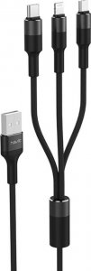 Kabel USB Havit HAVIT kabel  3w1 H691 USB - Lightning + USB-C + microUSB 1,2 m 2,0A czarny 1