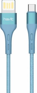 Kabel USB Havit HAVIT kabel  H6113 USB - USB-C  1,2m 2,1A niebieski 1