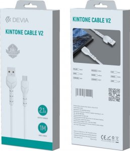 Kabel USB Devia Devia kabel Kintone USB - USB-C 1,0 m 2,1A biały 4