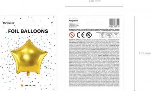 BALON FOLIOWY GWIAZDKA ZŁOTA 48CM 3