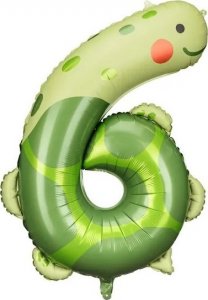 BALON FOLIOWY URODZINOWY CYFRA "6" - ŻÓŁW 75X96 CM 2