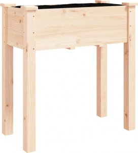 vidaXL Donica na kółkach, z wyściółką, 71x37x80 cm, drewno jodłowe 3