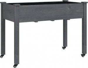 vidaXL Donica na kółkach, z wyściółką, szara, 118x59x80 cm, jodłowa 2