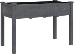 vidaXL Donica na kółkach, z wyściółką, szara, 118x59x80 cm, jodłowa 3