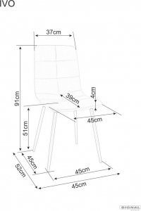 Signal Krzesło IVO VELVET beżowe SIGNAL 2