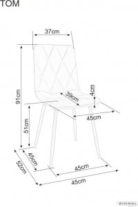 Signal Krzesło TOM VELVET jasny szary SIGNAL 3