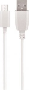 Kabel USB TelForceOne Maxlife kabel USB - microUSB 2,0 m 2A biały 1