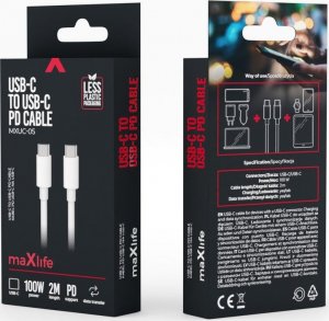 Kabel USB TelForceOne Maxlife kabel MXUC-05 USB-C - USB-C 2,0 m 100W biały 6