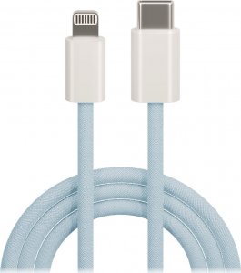 Kabel USB TelForceOne Maxlife kabel MXUC-06 USB-C - Lightning 1,0 m 20W niebieski nylonowy 1