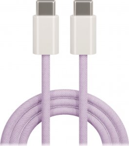 Kabel USB TelForceOne Maxlife kabel MXUC-06 USB-C - USB-C 1,0 m 20W fioletowy nylonowy 1