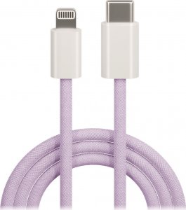 Kabel USB TelForceOne Maxlife kabel MXUC-06 USB-C - Lightning 1,0 m 20W fioletowy nylonowy 1