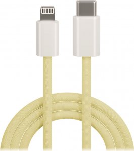 Kabel USB TelForceOne Maxlife kabel MXUC-06 USB-C - Lightning 1,0 m 20W żółty nylonowy 1