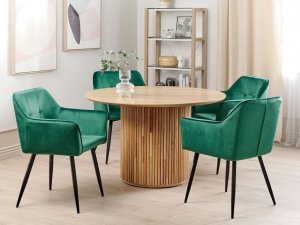 Beliani Zestaw 2 krzeseł do jadalni welurowy szmaragdowy JASMIN 2