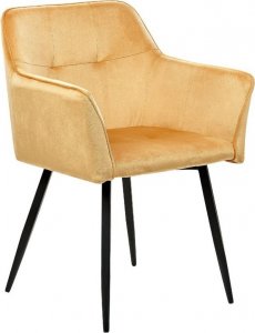 Beliani Zestaw 2 krzeseł do jadalni welurowy żółty JASMIN 4