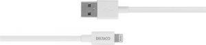 Kabel USB Deltaco USB-A - Lightning 1 m Biały (IPLH-401) 1