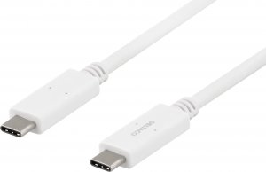 Kabel USB Deltaco USB-C - USB-C 1 m Biały (USBC-1502M) 1
