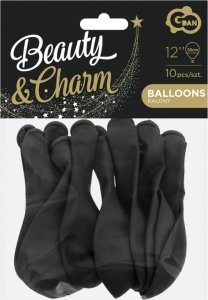 GoDan Balony Beauty&Charm metaliki czarne 12"/10szt CB-1MCZ 1
