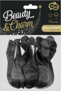 GoDan Balony Beauty&Charm metaliki czarne 12"/10szt CB-1MCZ 4