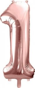 Springos Balony rosegold zestaw na roczek z cyfrą 1 urodziny UNIWERSALNY 2