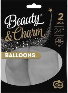 GoDan Balony Beauty&Charm pastelowe szare 61cm 2szt 1