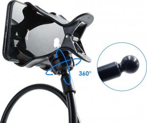 Alogy Alogy Uchwyt elastyczny z klipsem na biurko statyw giętki Holder uniwersalny na telefon / Czarny 16