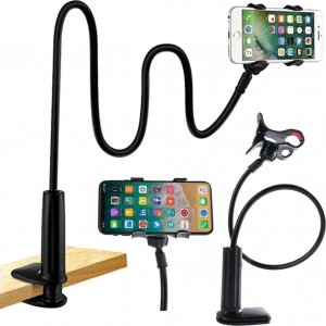 Alogy Alogy Uchwyt elastyczny z klipsem na biurko statyw giętki Holder uniwersalny na telefon / Czarny 18