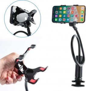 Alogy Alogy Uchwyt elastyczny z klipsem na biurko statyw giętki Holder uniwersalny na telefon / Czarny 2