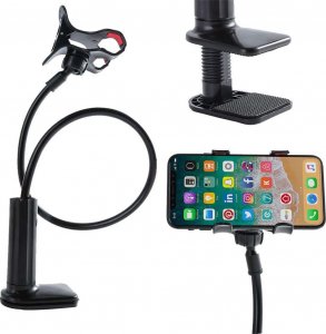 Alogy Alogy Uchwyt elastyczny z klipsem na biurko statyw giętki Holder uniwersalny na telefon / Czarny 10