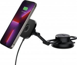 Uchwyt samochodowy Spigen ITS35W-3 Onetap Pro 3 Magnetic do MagSafe Windshield & Dashboard Car Mount Wireless Charger black 11