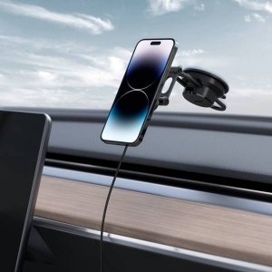 Uchwyt samochodowy Spigen ITS35W-3 Onetap Pro 3 Magnetic do MagSafe Windshield & Dashboard Car Mount Wireless Charger black 9