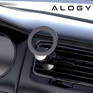 Alogy Uchwyt samochodowy uniwersalny Alogy Air Vent Car magnetyczny do MagSafe do iPhone 14 13 12 do kratki czarny 13